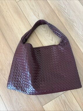 Anthropologie Woven Shoulder Bag in Burgundy